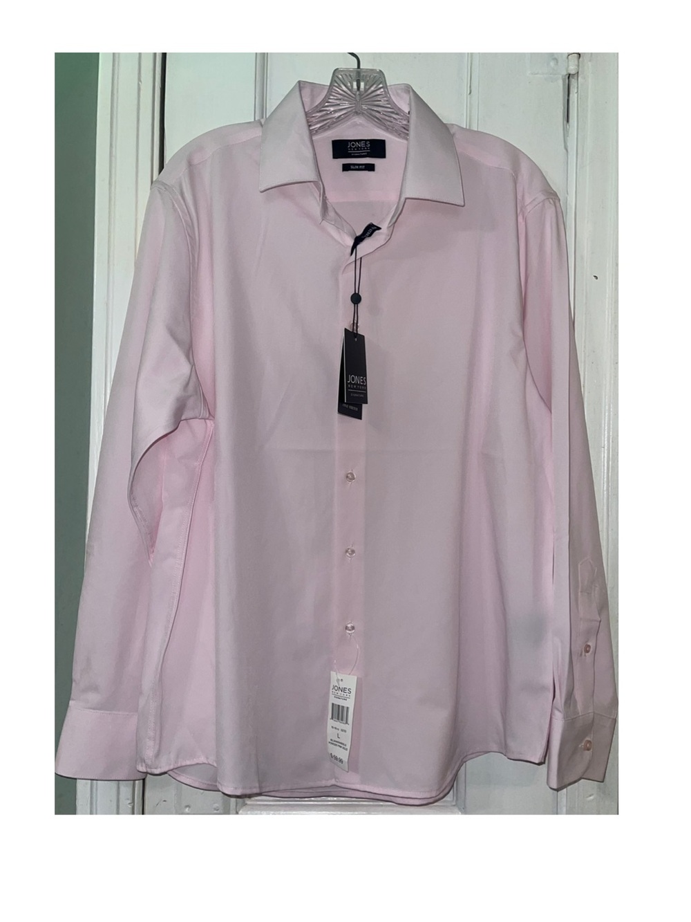 Jones New York Light Pink Men's Dress Shirt - Spread Collar Button-Front